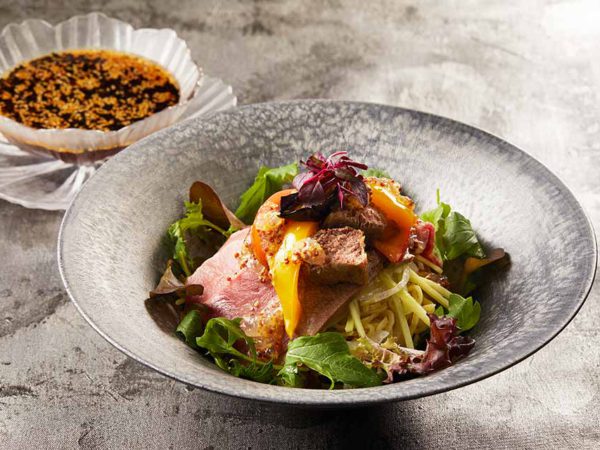 Cold Noodle with Wagyu beef and summer vegetables